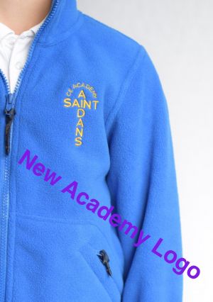 St Aidan's Academy Royal Blue Zip Fleece (Including Academy logo)